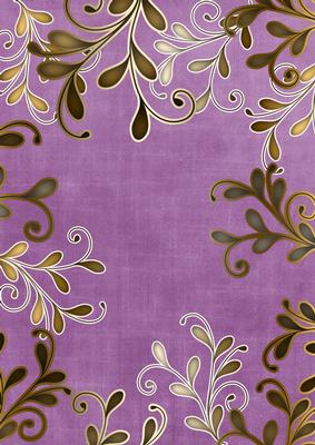 Purple Coloured Gold Swirls A4 Backing Paper