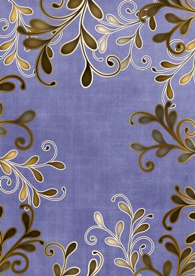Dark Blue Coloured Gold Swirls A4 Backing Paper