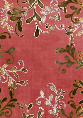 Dark Red Coloured Gold Swirls A4 Backing Paper