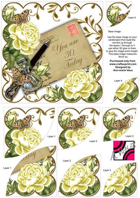 Lemon Roses 30 Today Ink Saver 6in Duo Corner Stacker