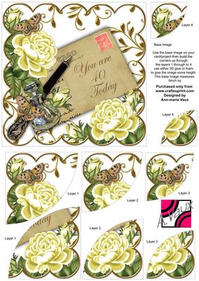 Lemon Roses 40 Today Ink Saver 6in Duo Corner Stacker