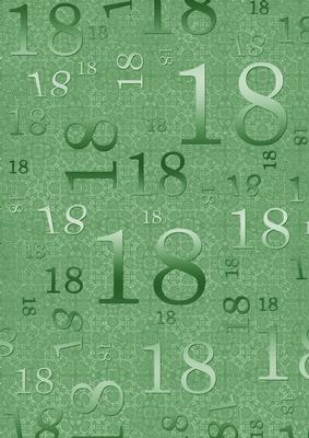 Mid Green Metallic 18 Birthday A4 Backing Paper