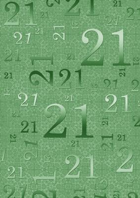 Mid Green Metallic 21 Birthday A4 Backing Paper