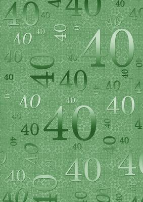 Mid Green Metallic 40 Birthday A4 Backing Paper