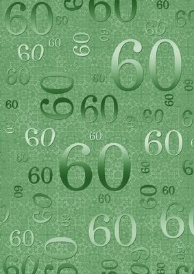 Mid Green Metallic 60 Birthday A4 Backing Paper