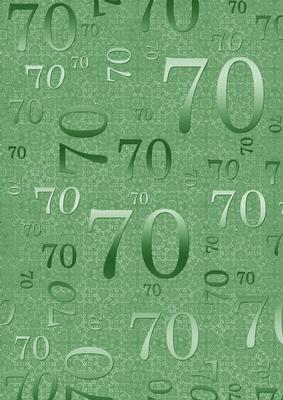 Mid Green Metallic 70 Birthday A4 Backing Paper