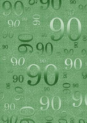 Mid Green Metallic 90 Birthday A4 Backing Paper