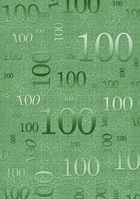 Mid Green Metallic 100 Birthday A4 Backing Paper