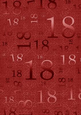 Dark Red Metallic 18 Birthday A4 Backing Paper
