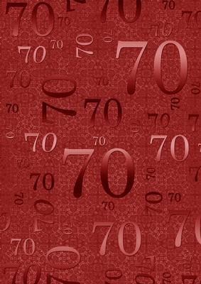 Dark Red Metallic 70 Birthday A4 Backing Paper