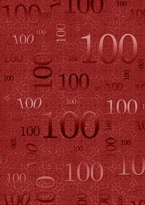 Dark Red Metallic 100 Birthday A4 Backing Paper