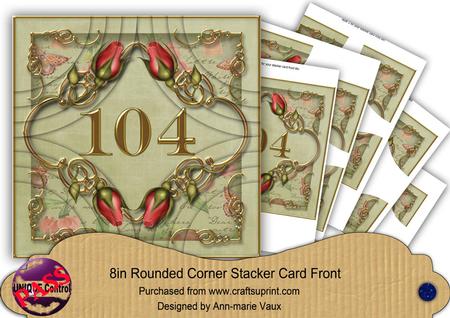 Olive 104 Red Rosebud 8in All 4 Rounded Corner Stacker Kit