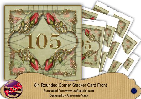 Olive 105 Red Rosebud 8in All 4 Rounded Corner Stacker Kit