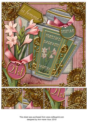 Freesia Perfume 21st Birthday 8in Picture Sheet