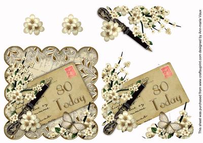 Cream Butterfly Blossom 80 Today Decoupage Step by Step