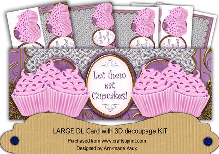 Lilac Cupcakes Let Them Eat Large Dl Card Kit