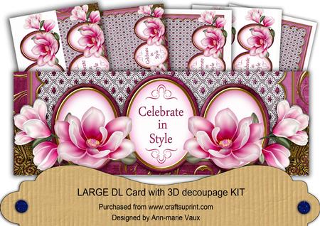 Cerise Magnolia Celebrate in Style Large Dl Card Kit