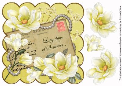 Lemon Magnolia Lazy Summer 8in Decoupage Sheet