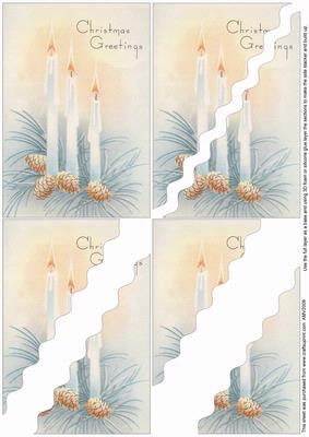 Christmas Blue Candles Wavy Corner Side Stacker