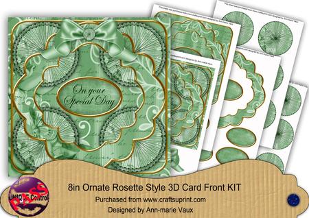 Mint Lily Special Day 3D Rosette 8in Card Front Kit
