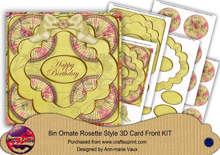 Lemon Sweetp Happy Birthday Rosette 8in Card Front Kit