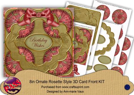 Olive Pink Sweetp Birthday Wishes 3D Rosette 8in Kit