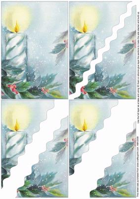 Christmas Blue Candles 2 Wavy Corner Side Stacker
