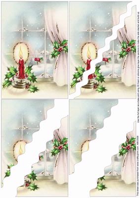 Christmas Candle in the Window Wavy Corner Side Stacker
