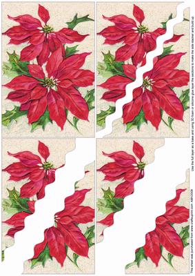 Christmas Poinsettias Wavy Corner Side Stacker