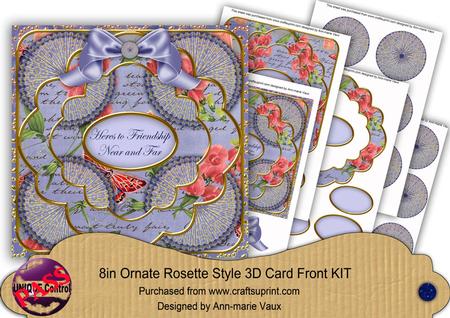 Blue Sweetpea Friendship Near & Far 3D Rosette 8in Card Kit