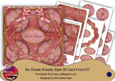 Red Snowflake Let It Snow! 3D Rosette 8in Card Kit
