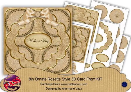 Cream Mix Mothers Day 3D Rosette 8in Card Kit