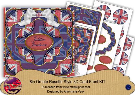 British Diamond Jubilee Jamboree 3D Rosette 8in Card Kit