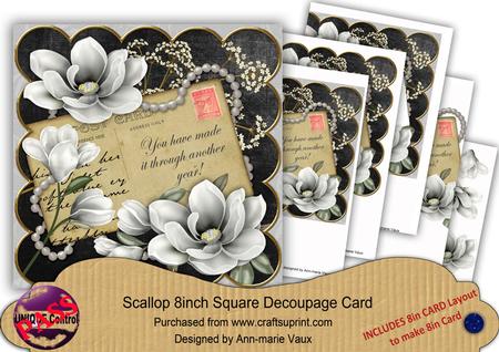 Silver Magnolia Blk Another Year 8in Xtreme Decoupage Kit