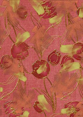 Dark Red Painted Tulips A4 Backing Paper