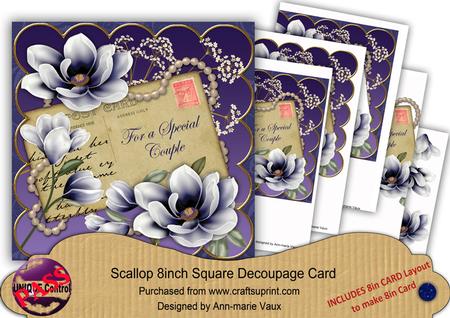 Blue Magnolia Special Couple 8in Xtreme Decoupage Card Kit