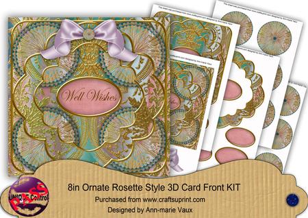 Multi Mix1 Well Wishes 3D Rosette 8in Card Front Kit