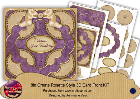 Cream Purple Mix Celebrate Birthday 3D Rosette 8in Kit
