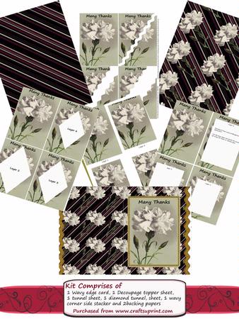 White Carnation Thank You Card Kit