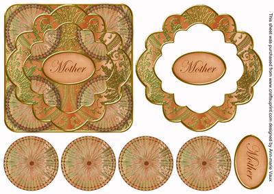 Borange Multi Mix Mother 3D Rosette Decoupage Card Front
