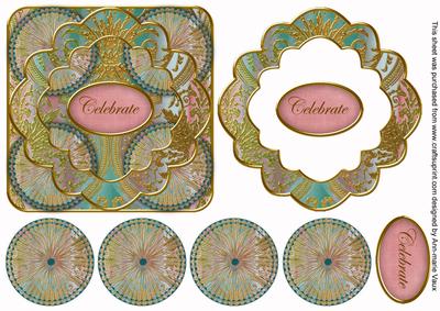 Multi Mix Celebrate 3D Rosette Decoupage Card Front