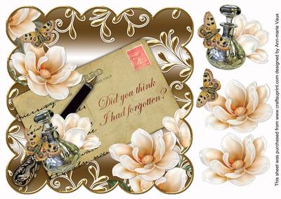 Peach Gold Magnolia Had I Forgotten? 8in Decoupage Topper