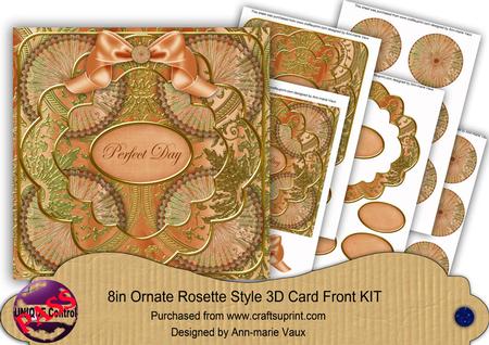 Borange Multi Mix Perfect Day 3D Rosette 8in Card Front Kit