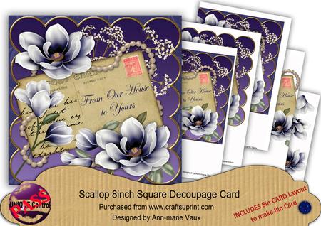 Dark Blue Magnolia Our House to Yours 8in x Decoupage Kit