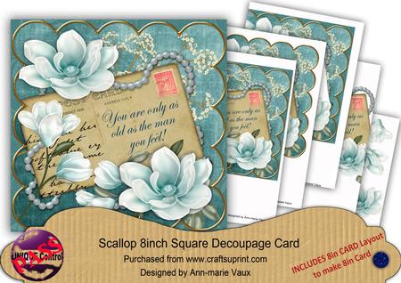 Teal Magnolia Feel a Man 8in Xtreme Decoupage Card Front Kit