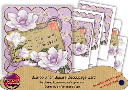 Lilac Magnolia 30 New 20 8in Xtreme Decoupage Card Front Kit