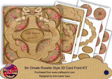 Vtea Sweetpea Life Begins at 60! 3D Rosette 8in Front Kit