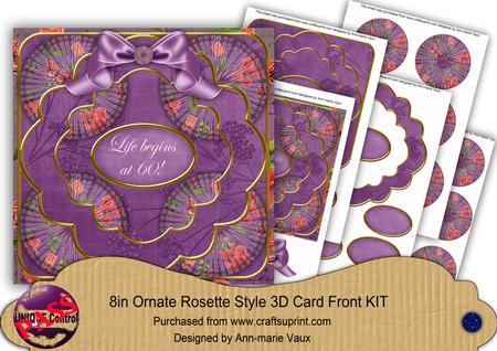 Dpurple Sweetpea Life Begins at 60! 8in 3D Rosette Kit