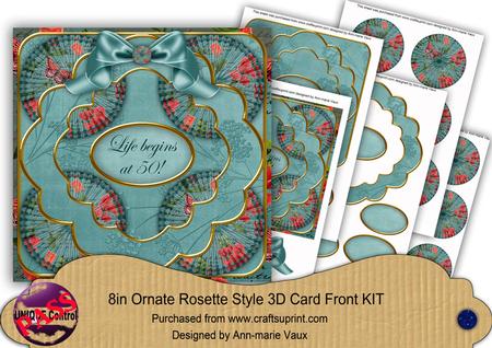 Dteal Sweetpea Life Begins at 50! 8in 3D Rosette Kit