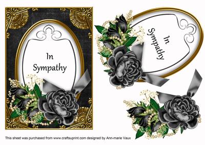 Black Rose in Sympathy Oval 7x5in Floral Step by Step